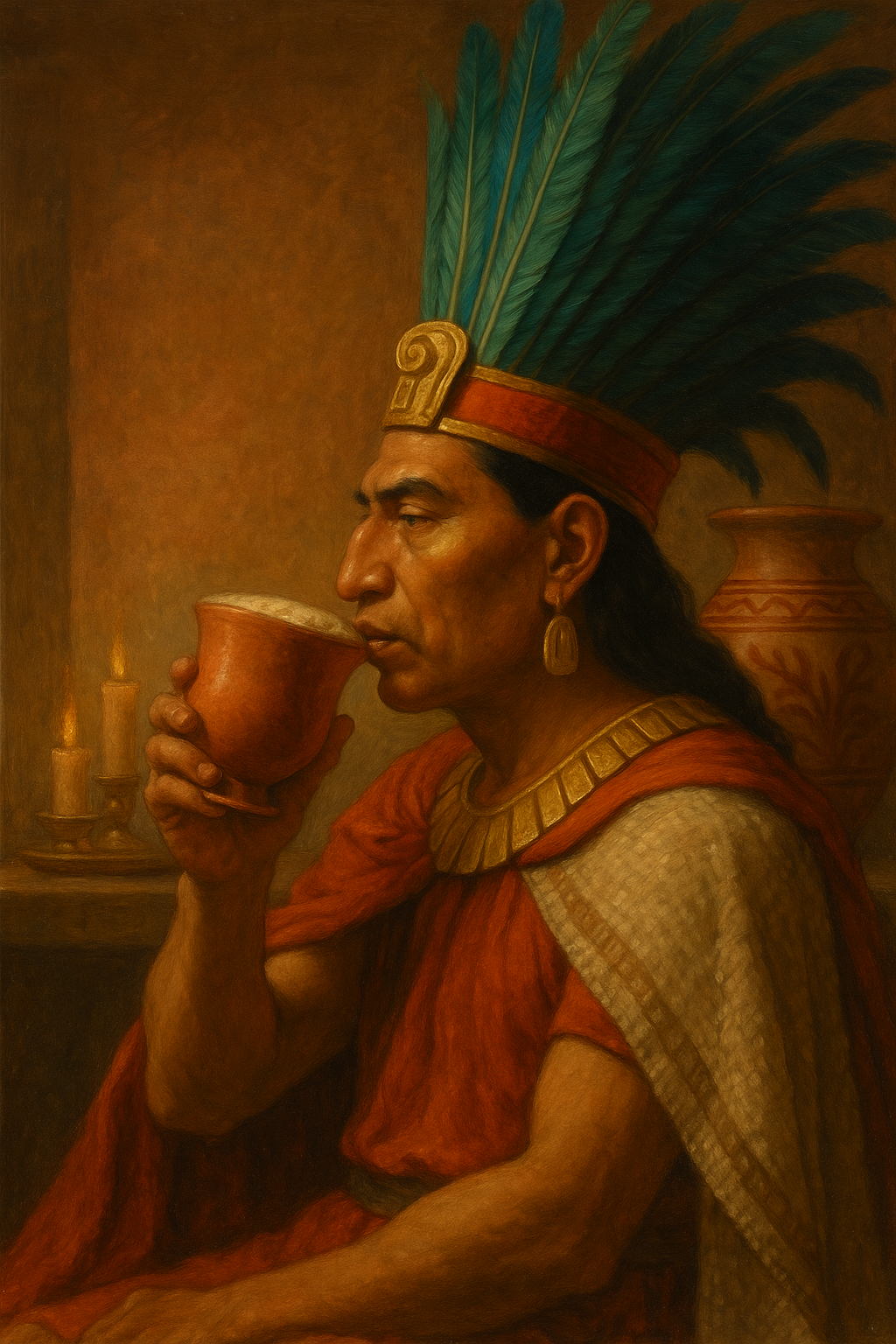 montazuma drinking cocoa